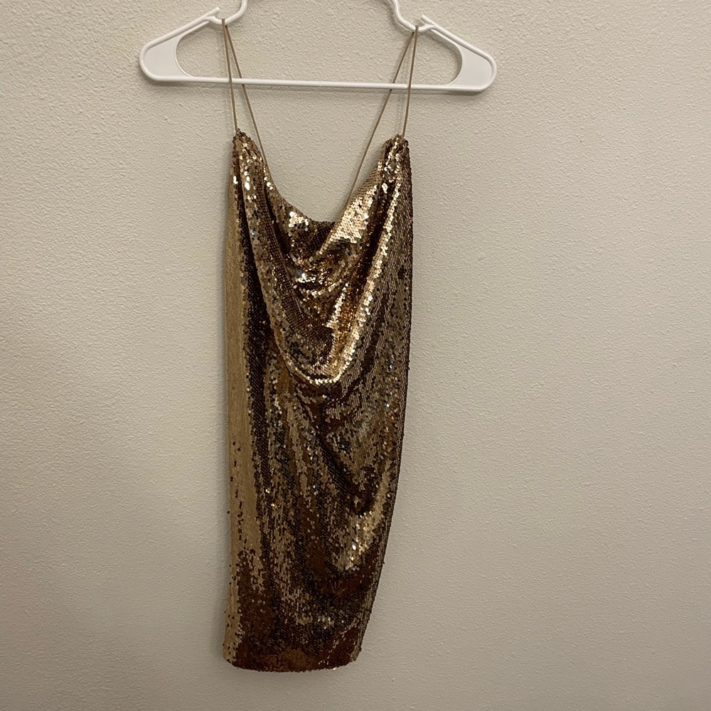 Gold sequin asos dress! Brand new with tags size US 12